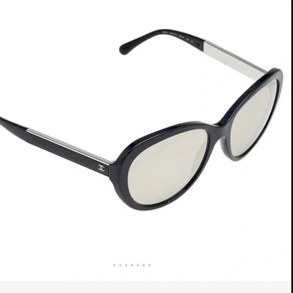 CHANEL 5269 CC Logo Oversized Cat-Eye Sunglasses Black & Silver - Picture 6 of 13